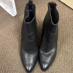 Marc Fisher Black Leather Ankle Booties